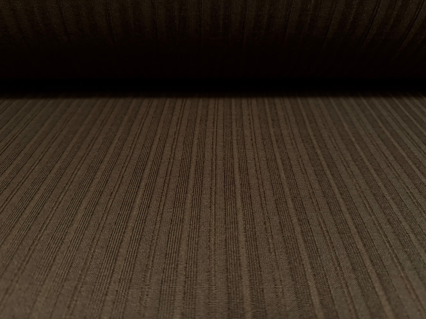 Variated stretch spandex ribbed jersey fabric, per metre - dark brown