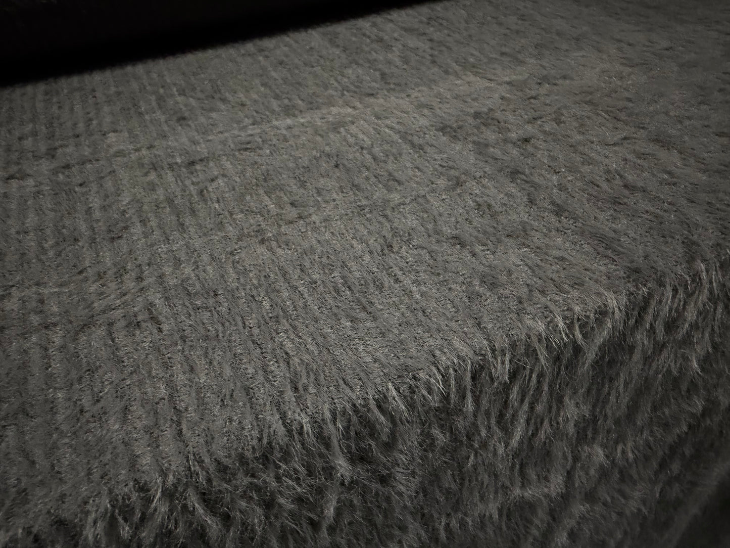 Faux mohair stretch knitwear fabric, per metre - plain - grey