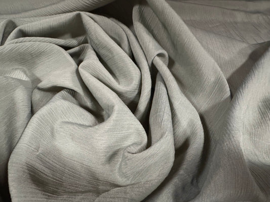 Treebark georgette woven dress fabric, per metre - plain - sage grey