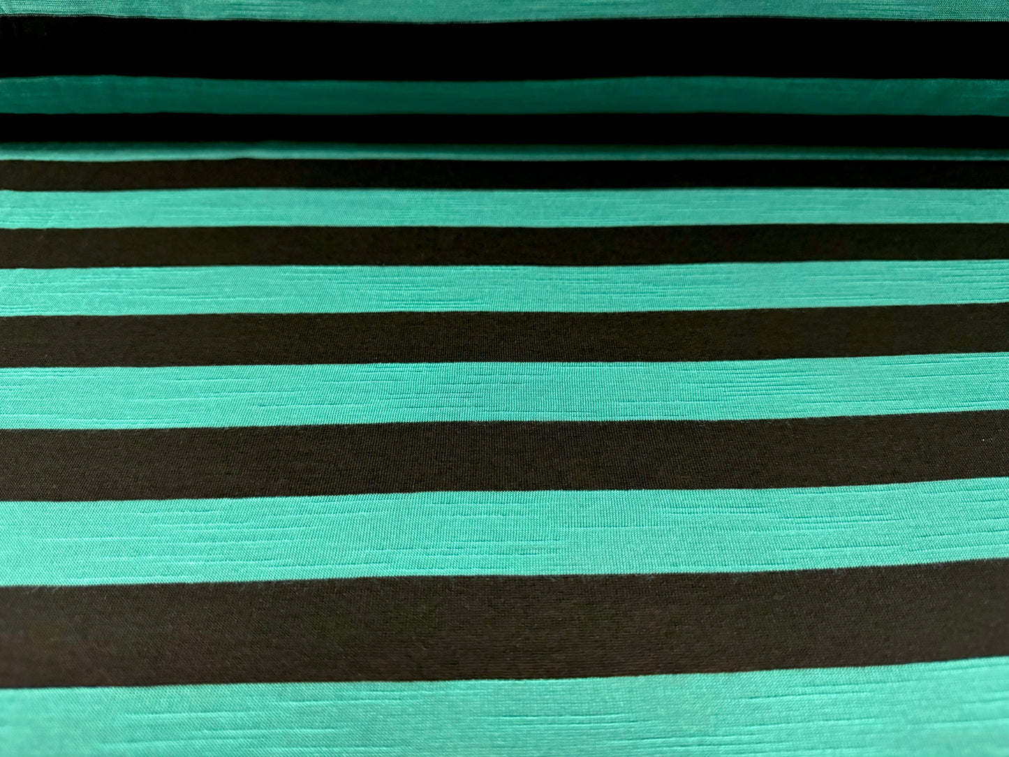 Viscose slub single jersey fashion fabric, per metre - stripe - jade green & black