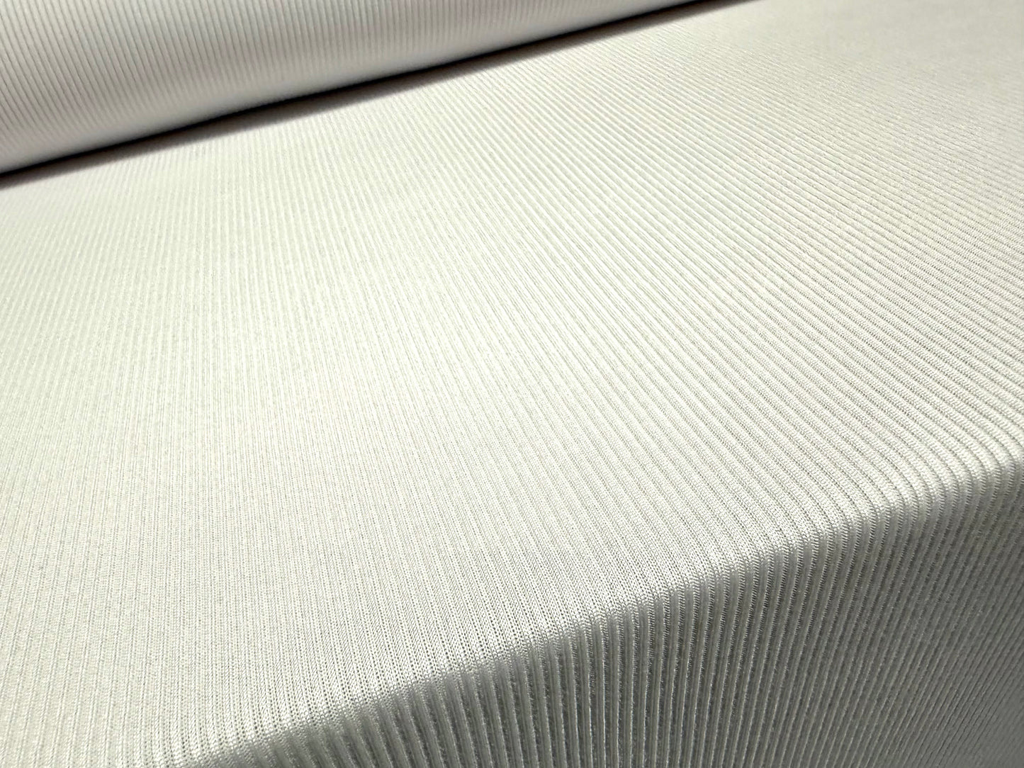 Fine stretch spandex rib jersey fabric, per metre - plain - white