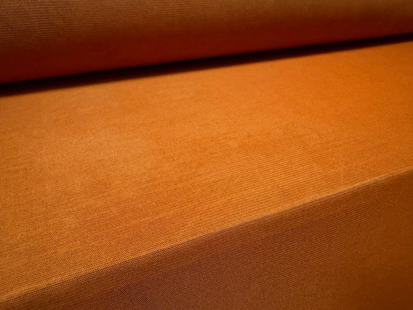 Stretch helenca mesh fabric, sheer, per metre - plain - terracotta