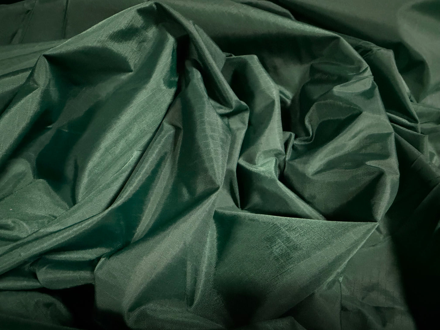 Rip stop nylon fabric, per metre - plain - bottle green