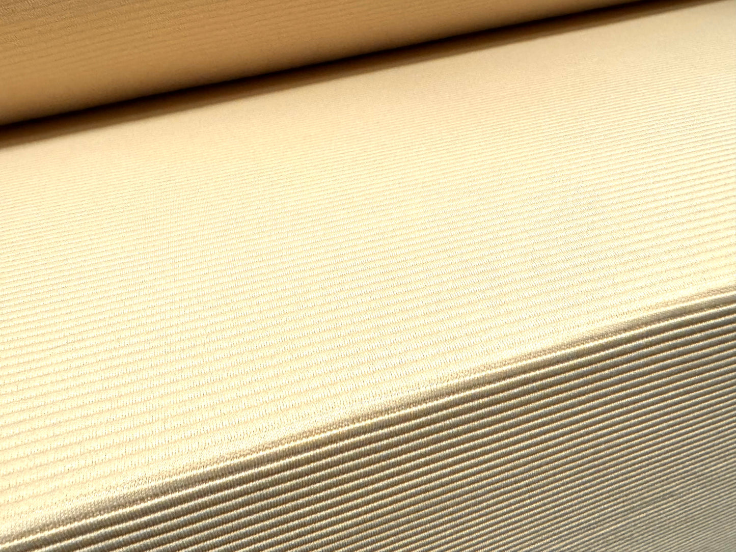 Ottoman Rib Stretch Double jersey fabric , per metre - plain - clotted cream