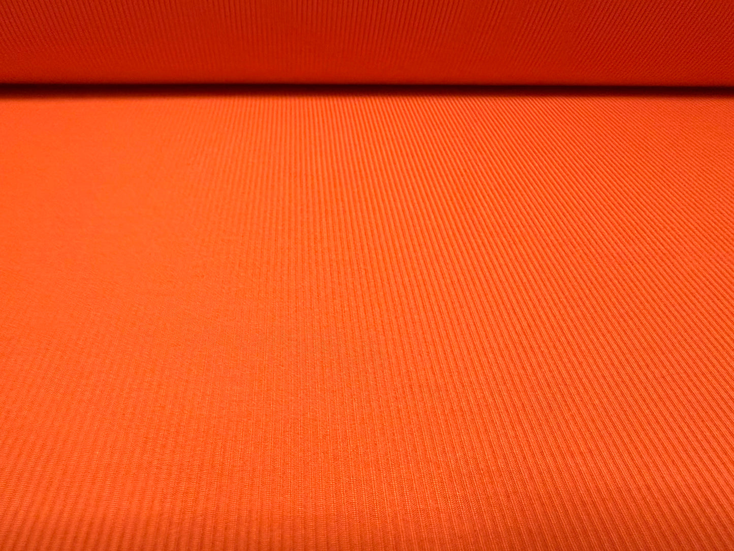 2x1 Stretch spandex ribbed jersey fabric, per metre - plain - orange