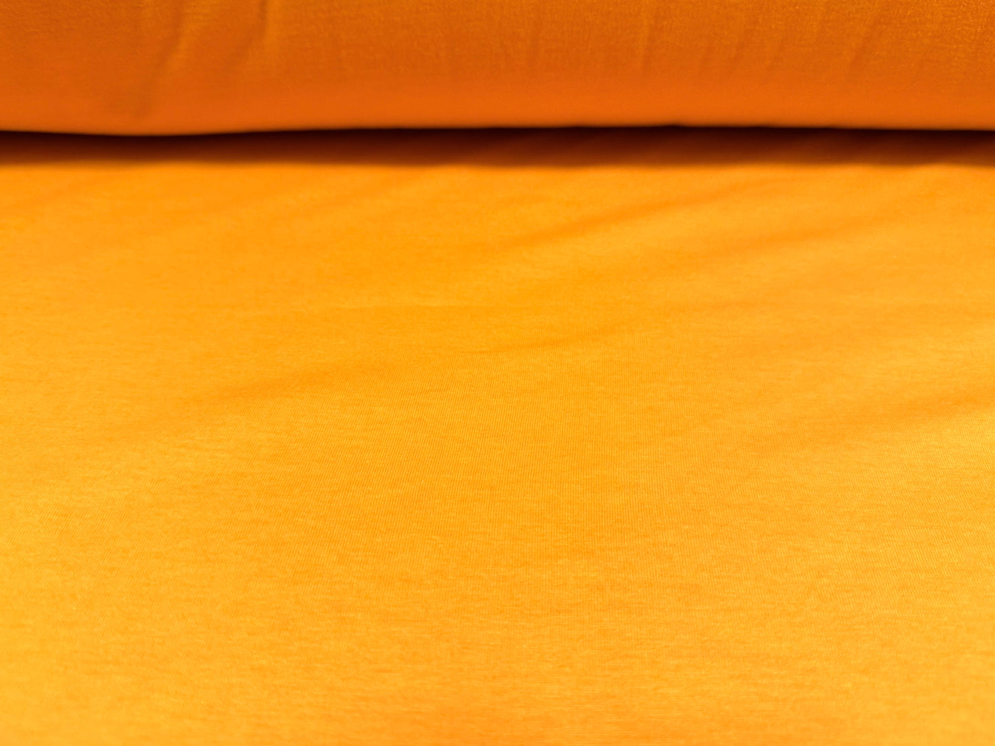 Cotton spandex stretch single jersey fabric, per metre - plain - orange