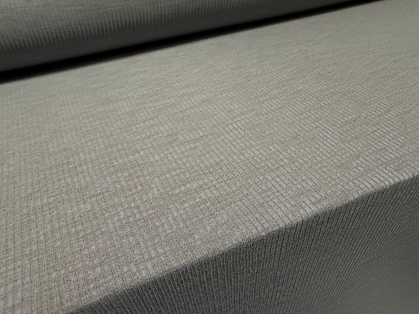 Thick & thin rib stretch spandex single jersey fashion fabric, per metre - plain - grey