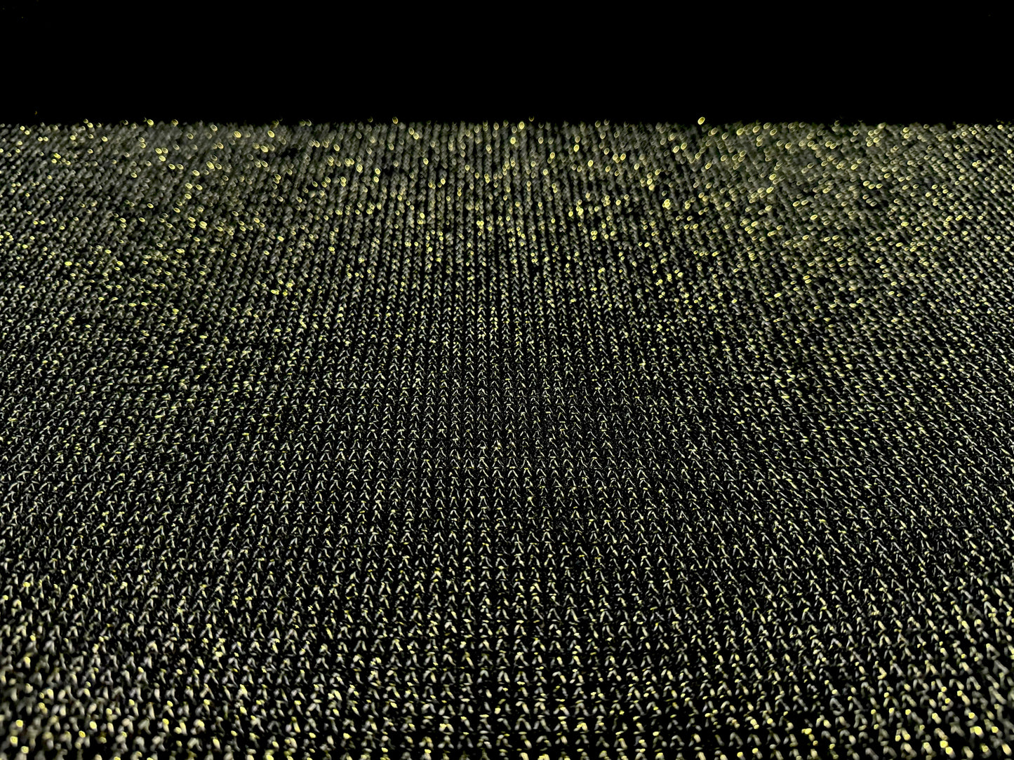 Metallic knitwear jersey fabric, per metre - black & lime gold lurex