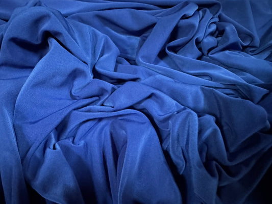 Soft touch spandex stretch jersey dress fabric, per metre - plain - cobalt blue