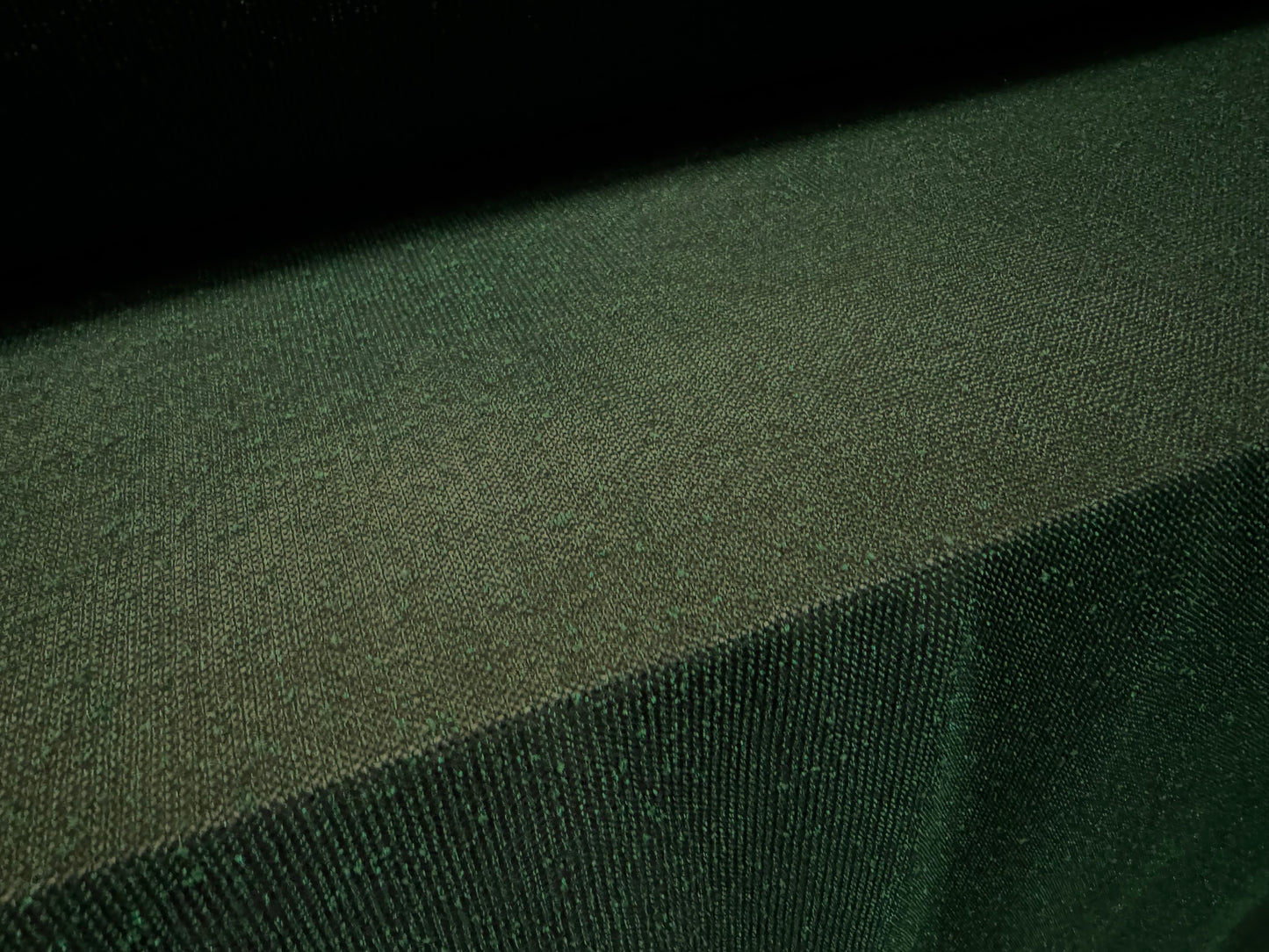 Power mesh net stretch spandex fabric, per metre - shimmer melange slub - bottle green