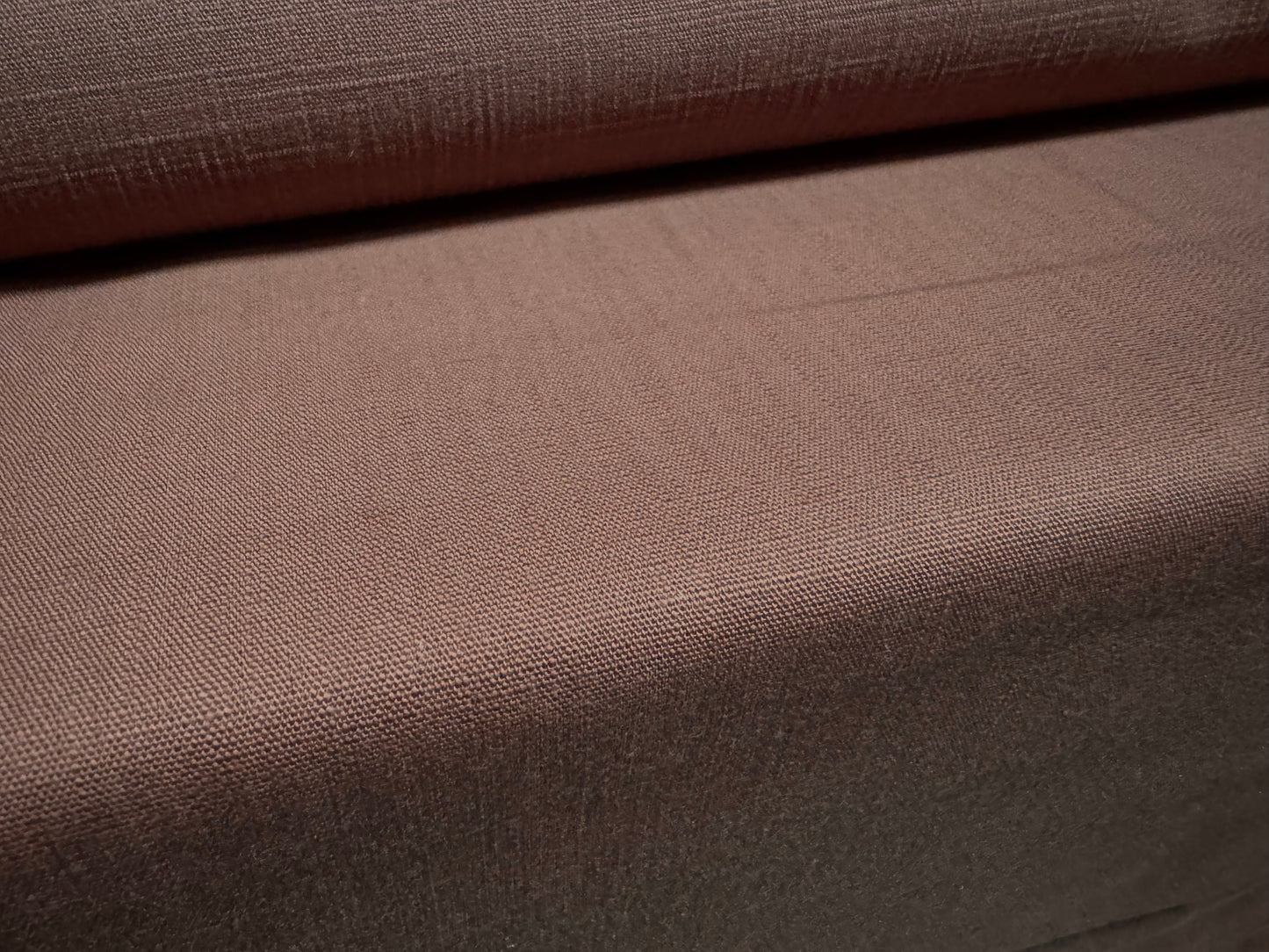 Linen upholstery fabric, per metre - plain - dusky mauve