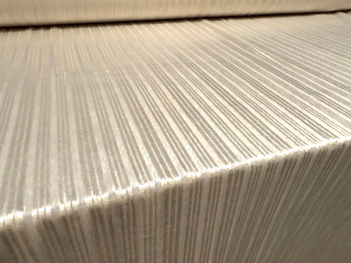 Close cropped velvet fabric, per metre - burnout stripe - champagne