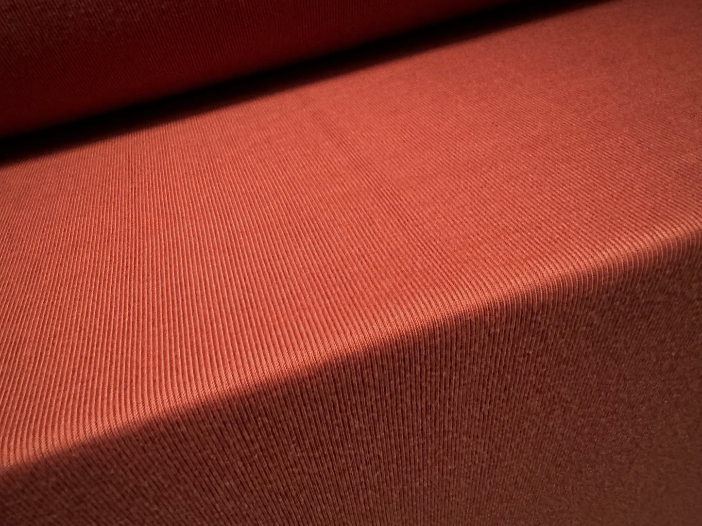 Ribbed jersey fabric, per metre - plain - brick