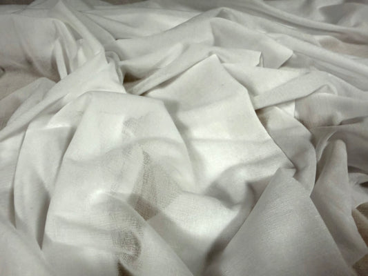 Stretch chiffon jersey fabric, per metre - plain - white