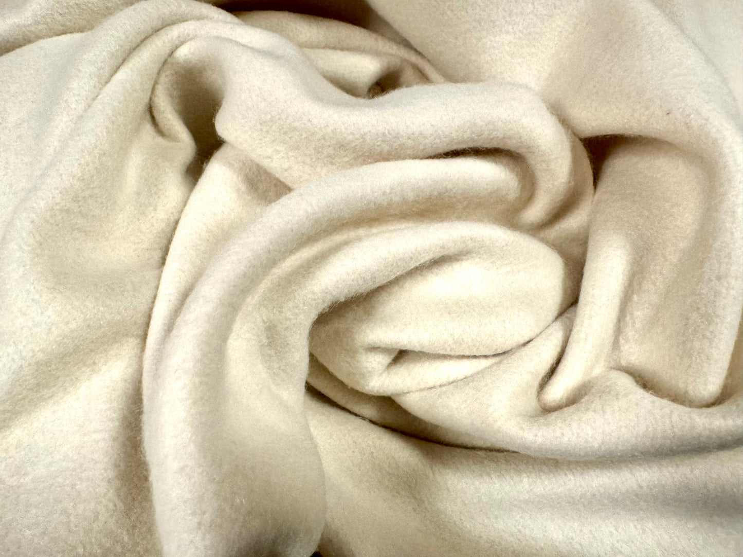 Sweatshirt fleece heavyweight jersey fabric, per metre - Plain - cream