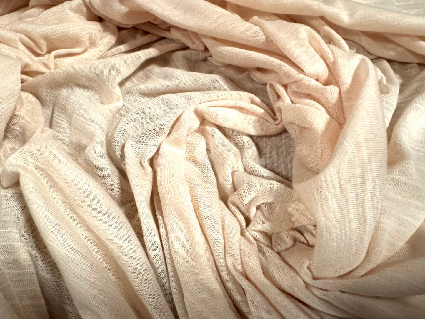 Lightweight slub single jersey fabric, per metre - plain - Caucasian skin tone