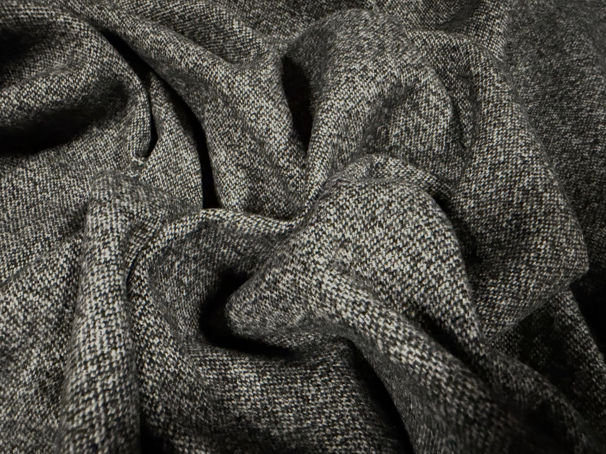 Soft wool flannel fabric, per metre - mid grey