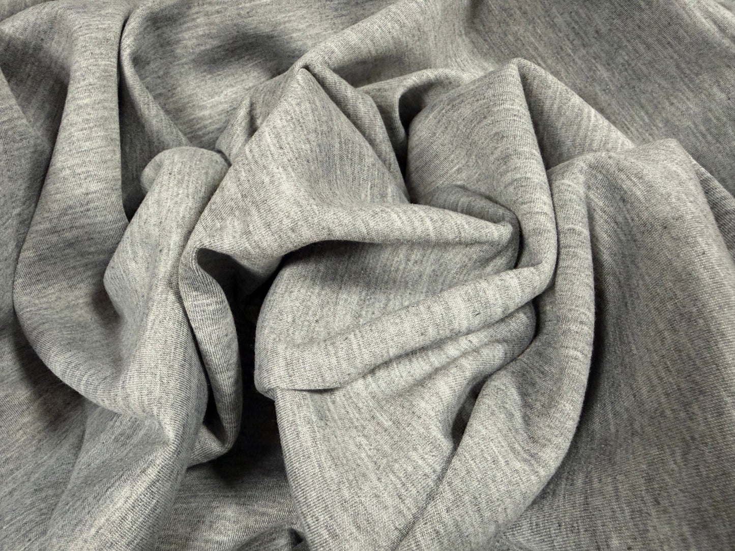 Scuba stretch spandex double jersey fabric, per metre - plain - grey marl