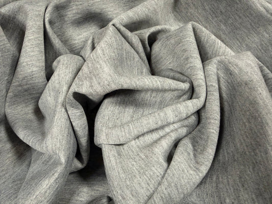 Scuba stretch spandex double jersey fabric, per metre - plain - grey marl