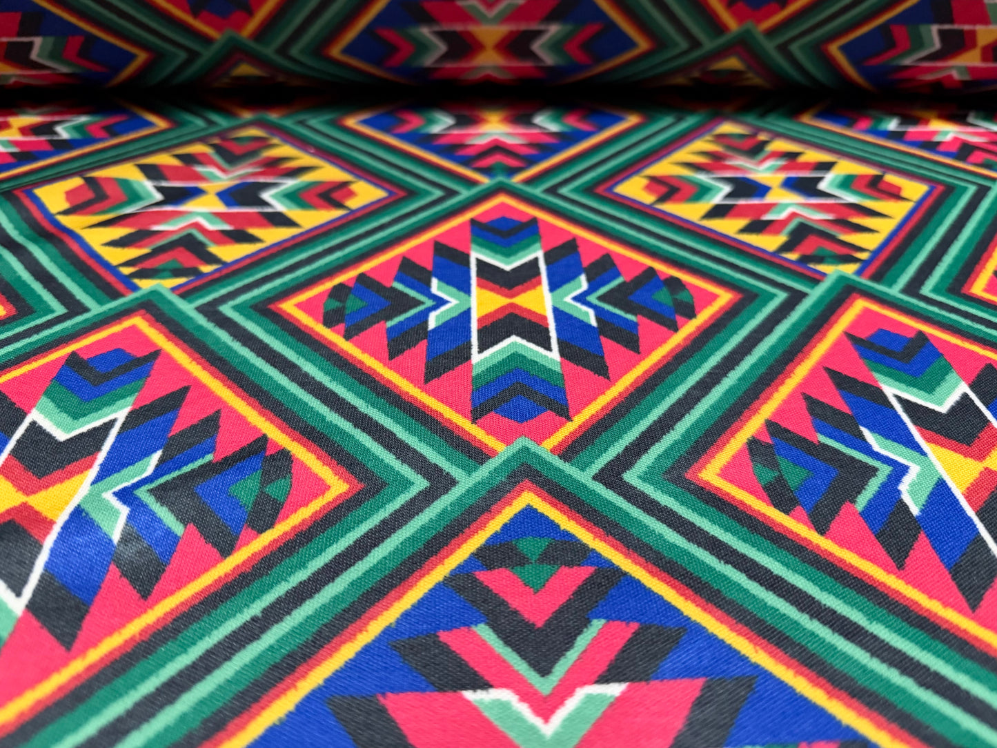 Toledo double jersey fabric, per metre - Navajo style print - multicolour