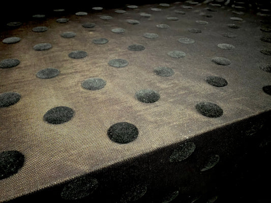 Power mesh net stretch spandex fabric, per metre - Polka dot flock print - black on black (Copy)