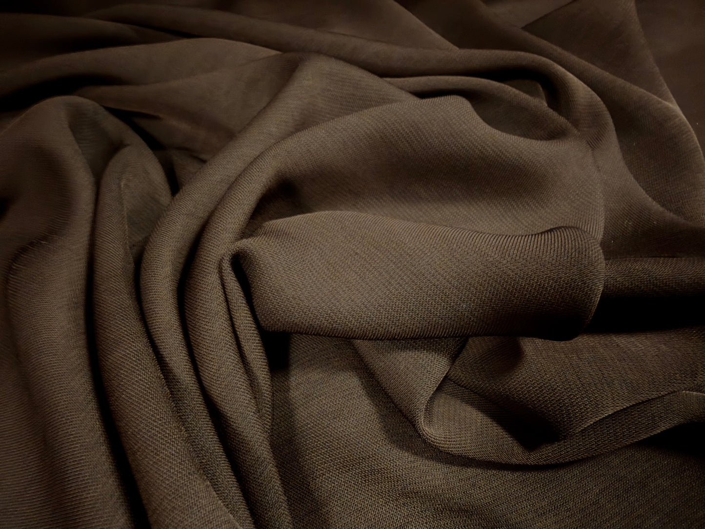 French crepe jersey dress fabric, per metre - dark brown