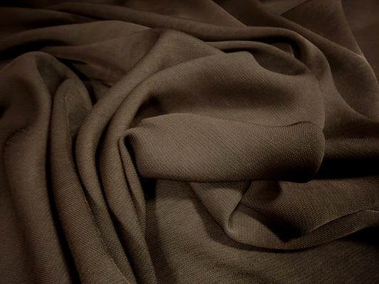 French crepe jersey dress fabric, per metre - dark brown