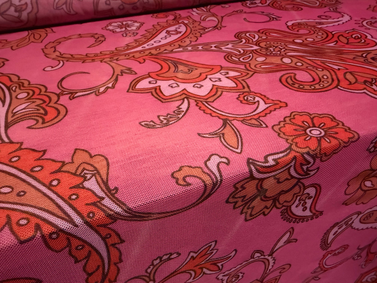 Power mesh net stretch spandex fabric, per metre - cerise pink