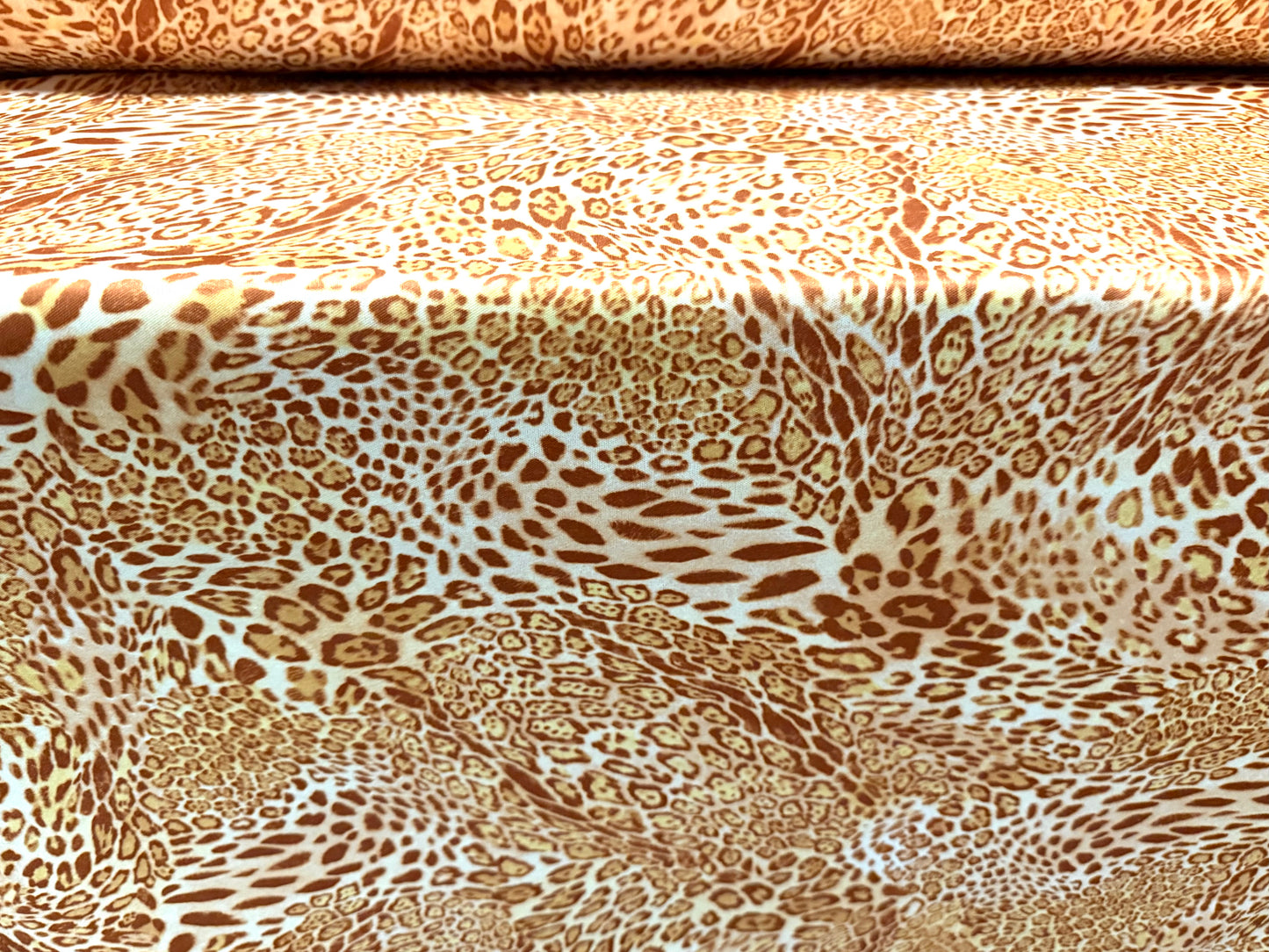 Single jersey fashion fabric, per metre - stylised animal print - gold