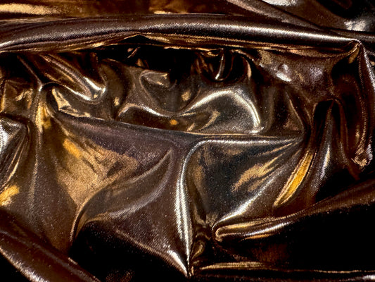 Metallic lamé stretch spandex jersey fabric, per metre - plain - rose gold