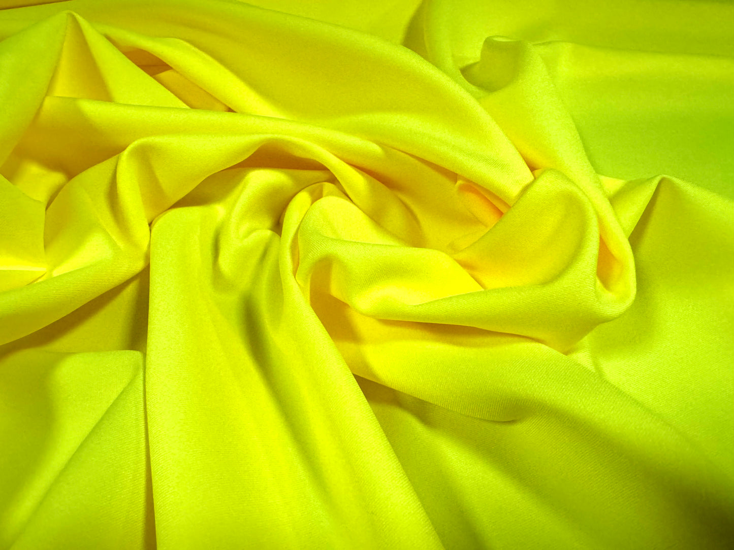 Stretch pongee woven dress fabric, per metre - plain - fluorescent yellow