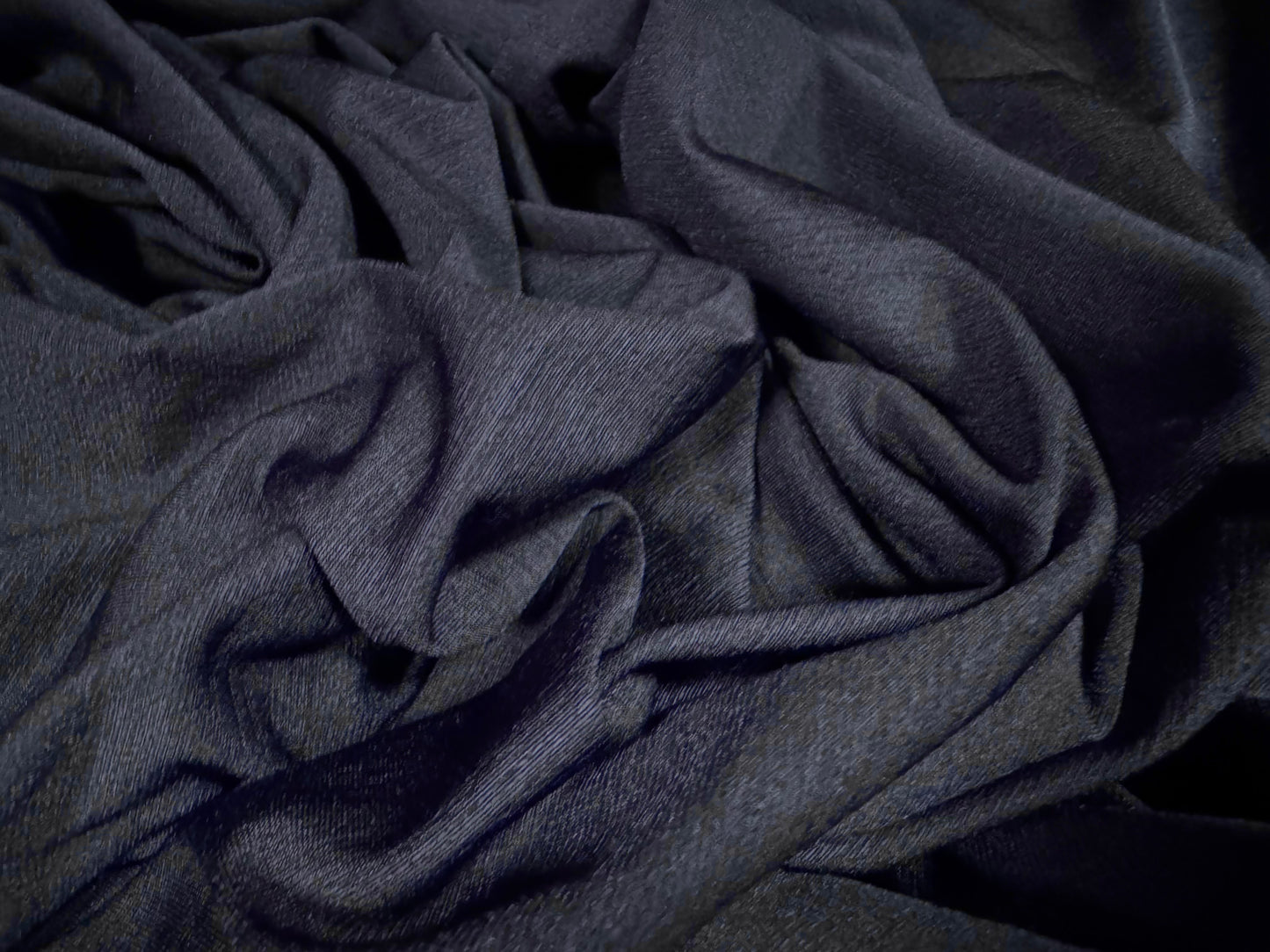 Finely textured stretch spandex single jersey fabric, per metre - plain - navy blue