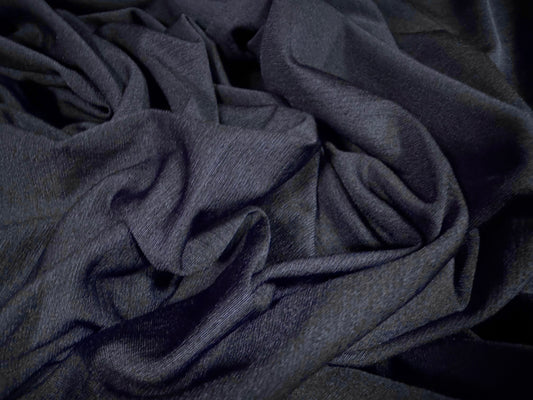 Finely textured stretch spandex single jersey fabric, per metre - plain - navy blue