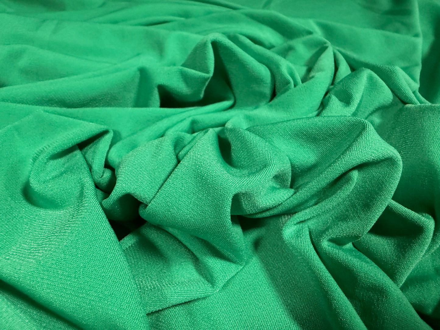 Stretch spandex ITY single jersey fabric, per metre - plain - kelly green