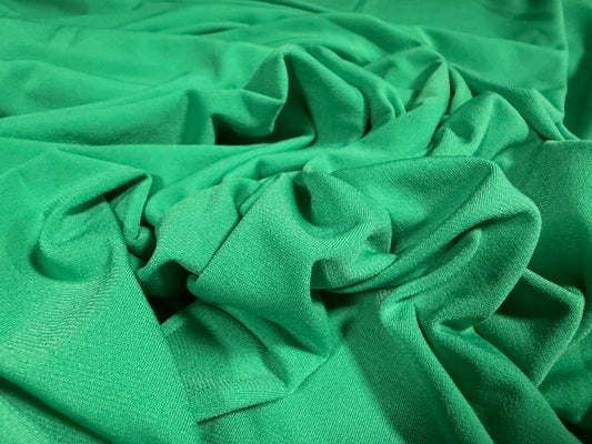 Stretch spandex ITY single jersey fabric, per metre - plain - kelly green