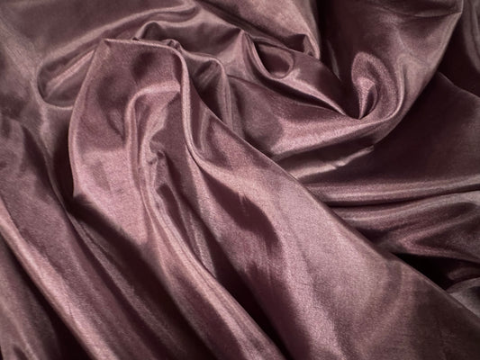 Woven polyester satin lining fabric, per metre - plain - mauve
