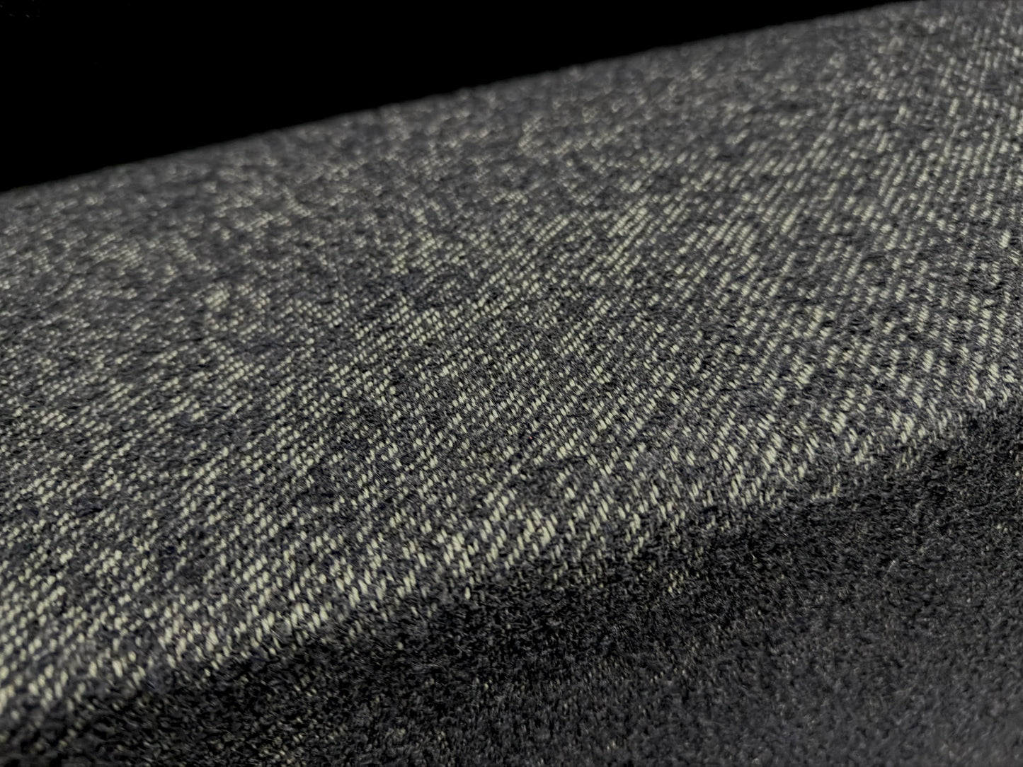 Heavyweight wool bouclé fabric, per metre - twill - midnight