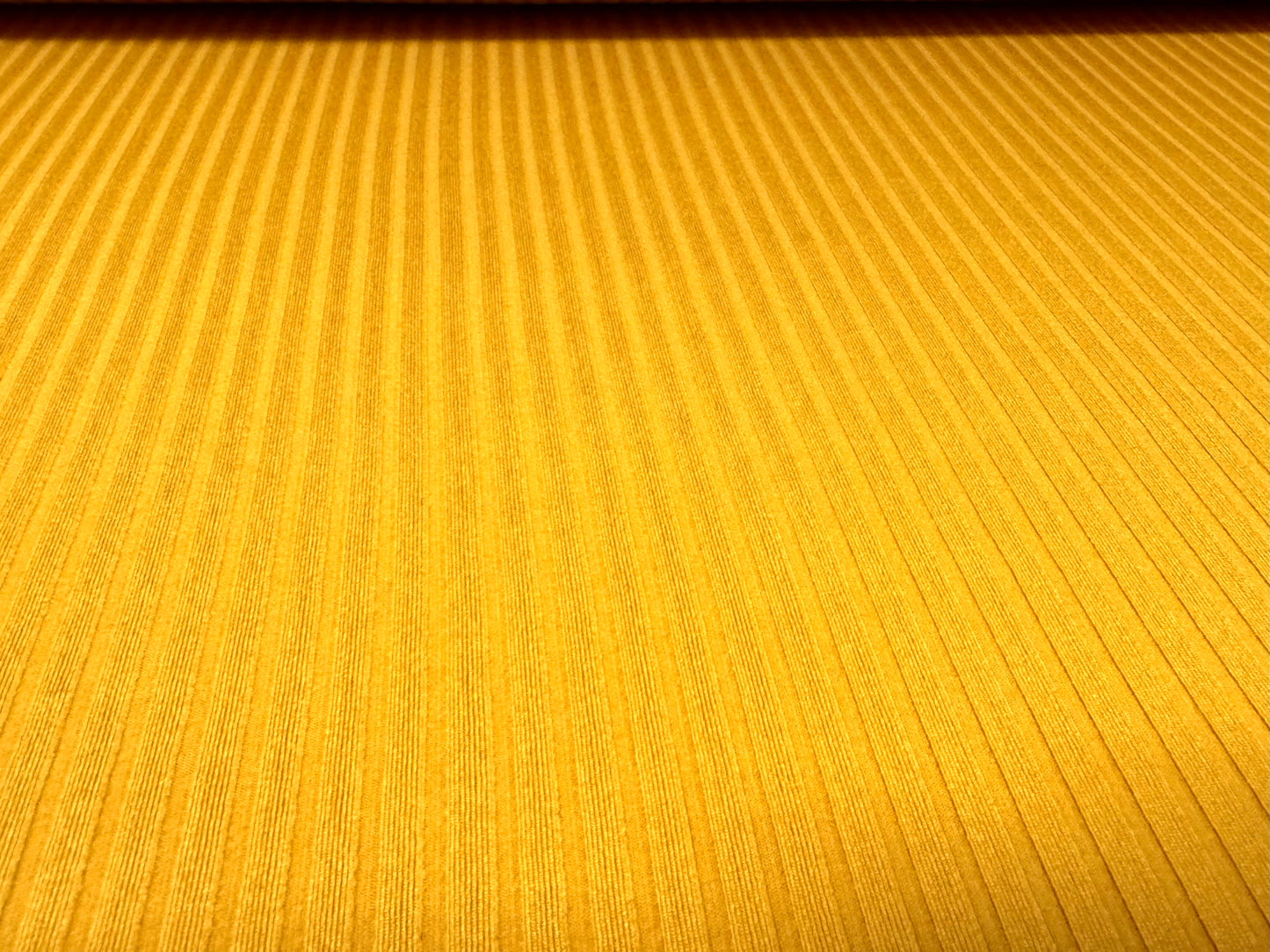 Stretch spandex rib jersey fabric, per metre - plain - golden turmeric