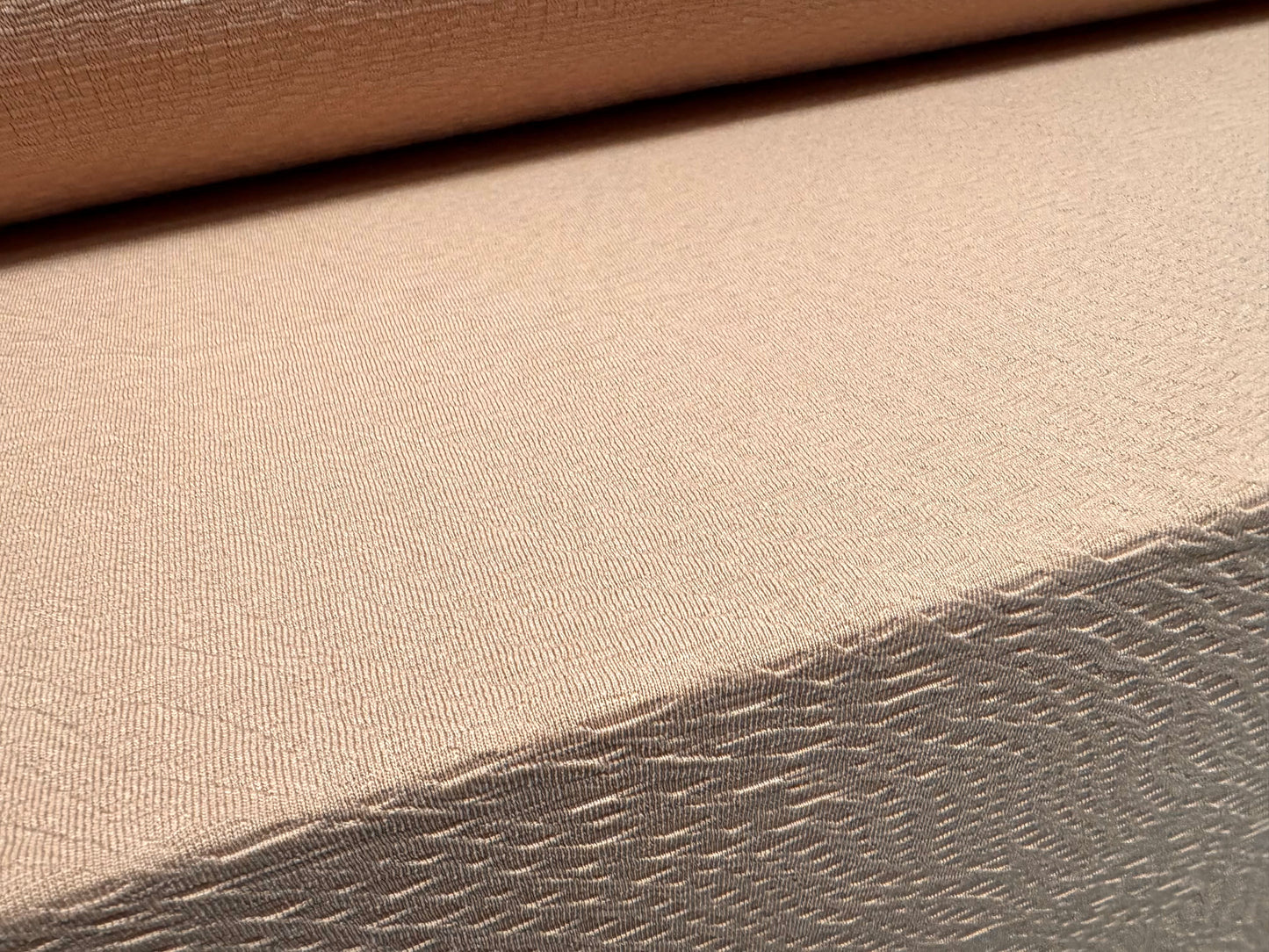 Embossed stretch spandex double jersey fabric, per metre - zebra pattern - nude