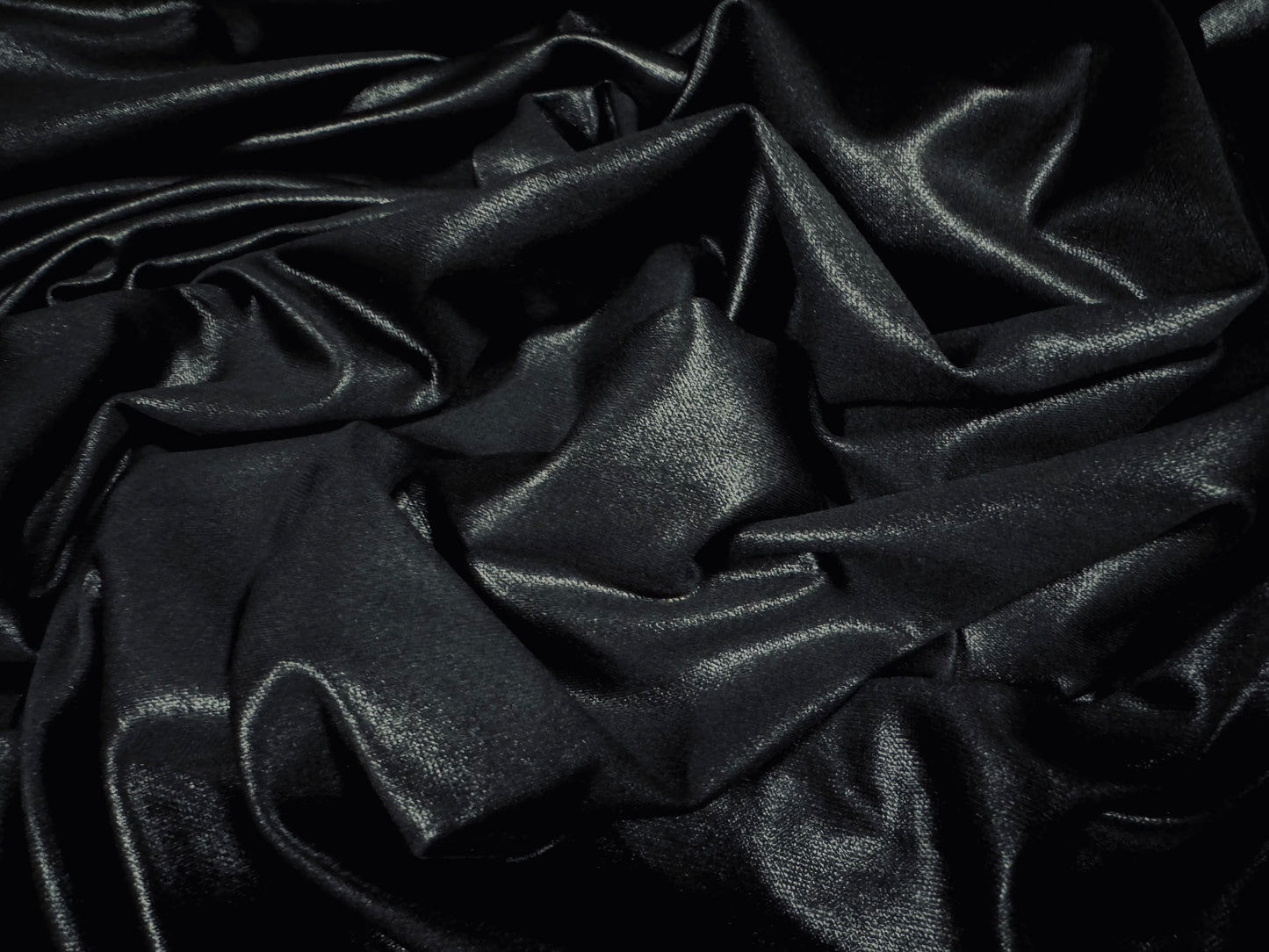 PVC double jersey leatherette dress fabric, per metre - plain - black