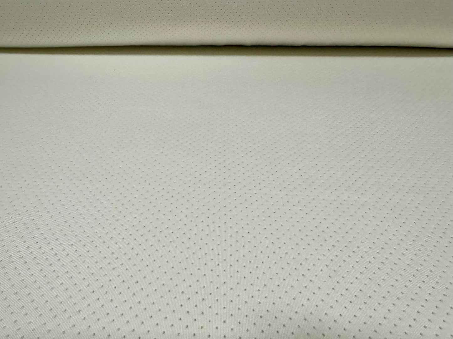 Perforated stretch spandex scuba double jersey fabric, per metre - solid - ivory