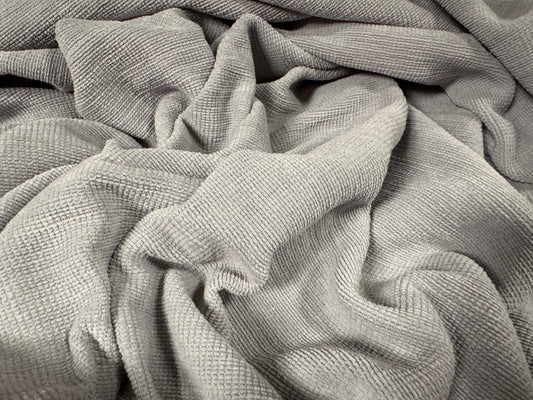 Soft chenille upholstery fabric, per metre - plain - silver grey