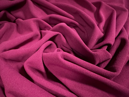 Scuba crepe stretch spandex double jersey fabric, per metre - plain - magenta