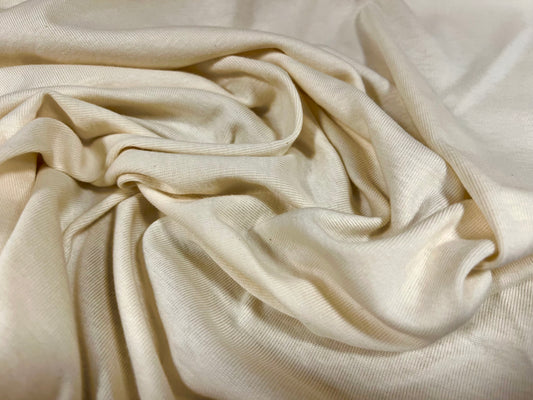 Cotton interlock soft jersey fabric, per metre - plain - cream