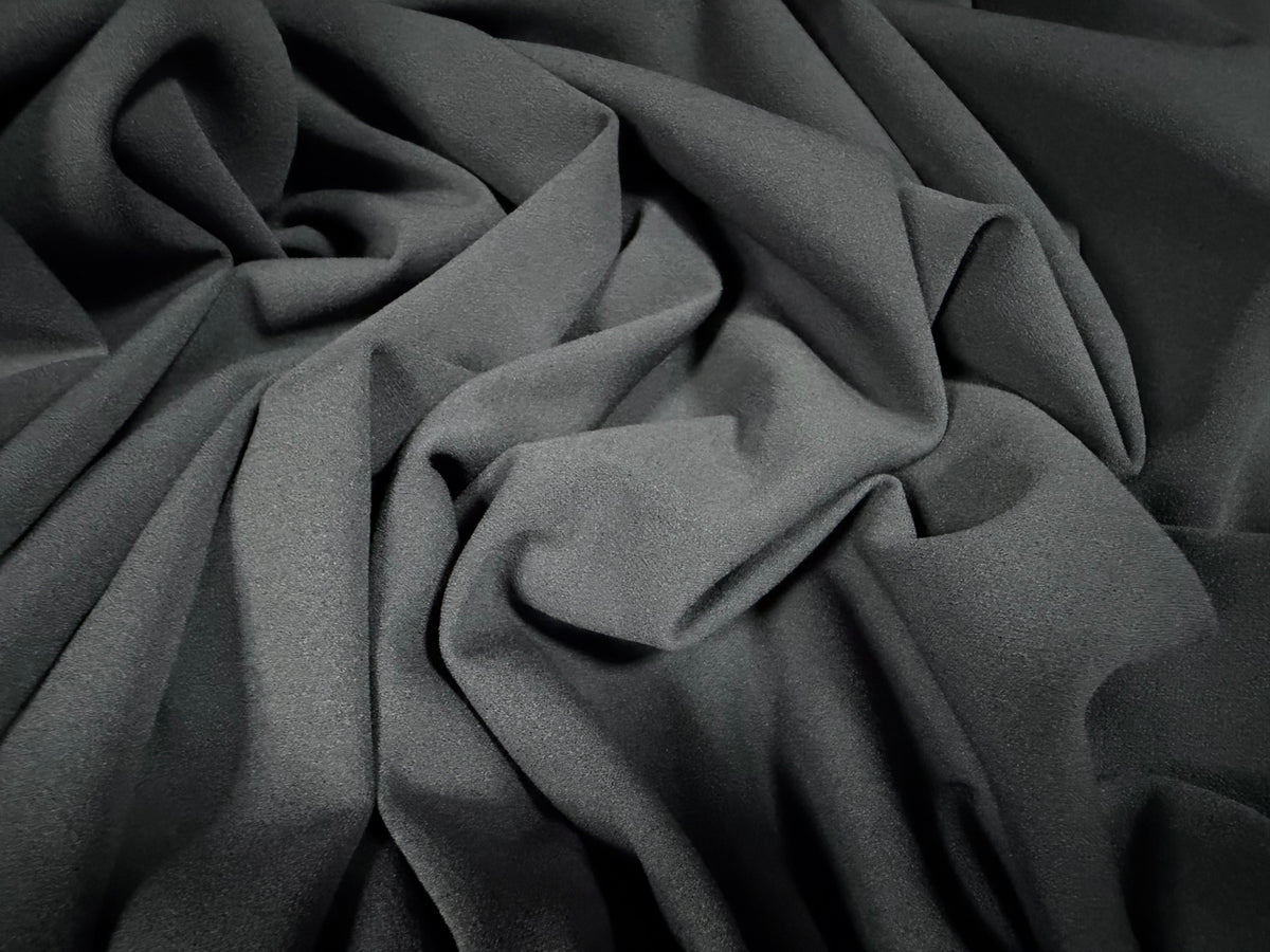 Scuba crepe stretch double jersey fabric, per metre - plain - Pewter grey