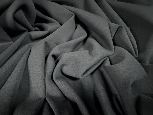 Scuba crepe stretch double jersey fabric, per metre - plain - Pewter grey