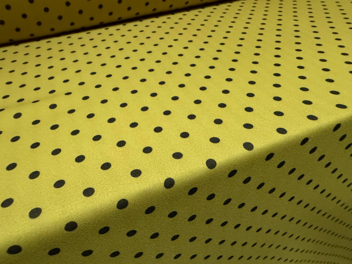 Georgette woven dress blouse fabric, per metre - spot print - chartreuse