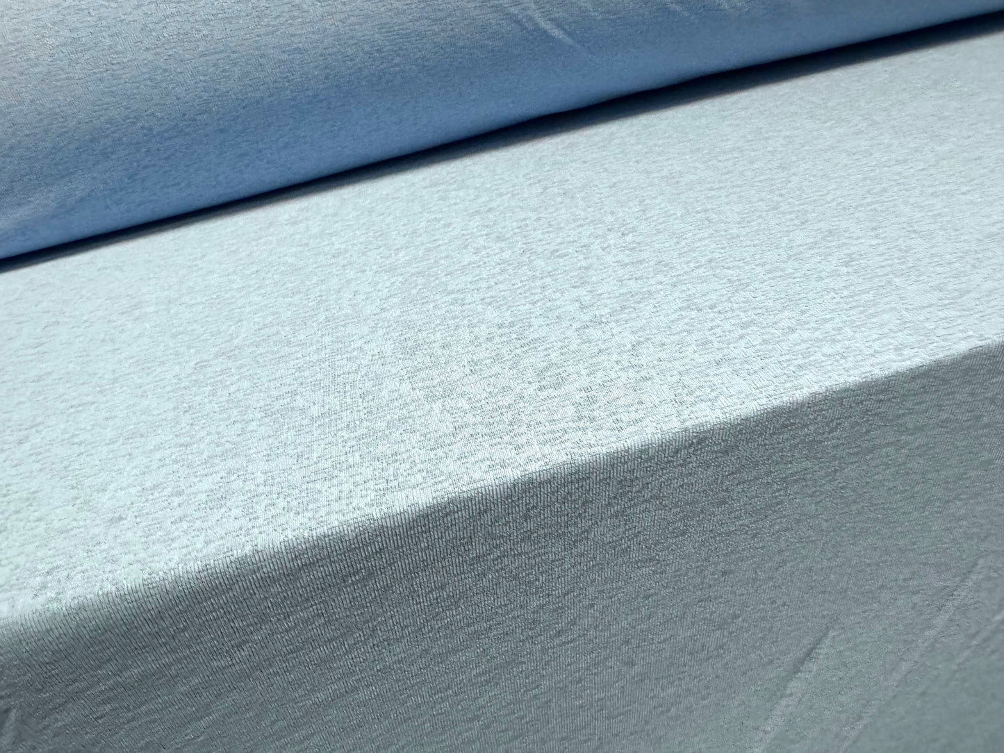 Thick & thin stretch spandex single jersey fashion fabric, per metre - plain - baby blue