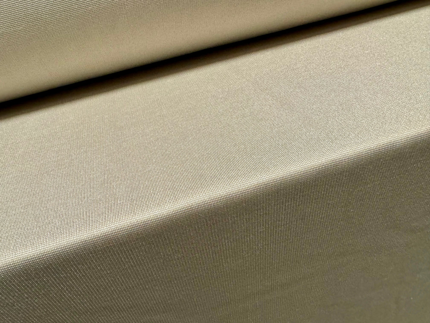 Stretch sateen double jersey fabric, per metre - plain - stone