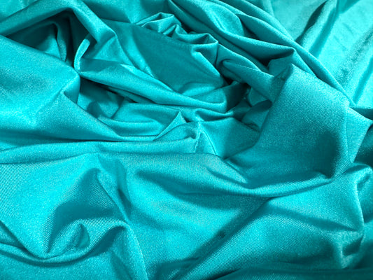 Swimwear stretch spandex jersey fabric, per metre - plain - cyan